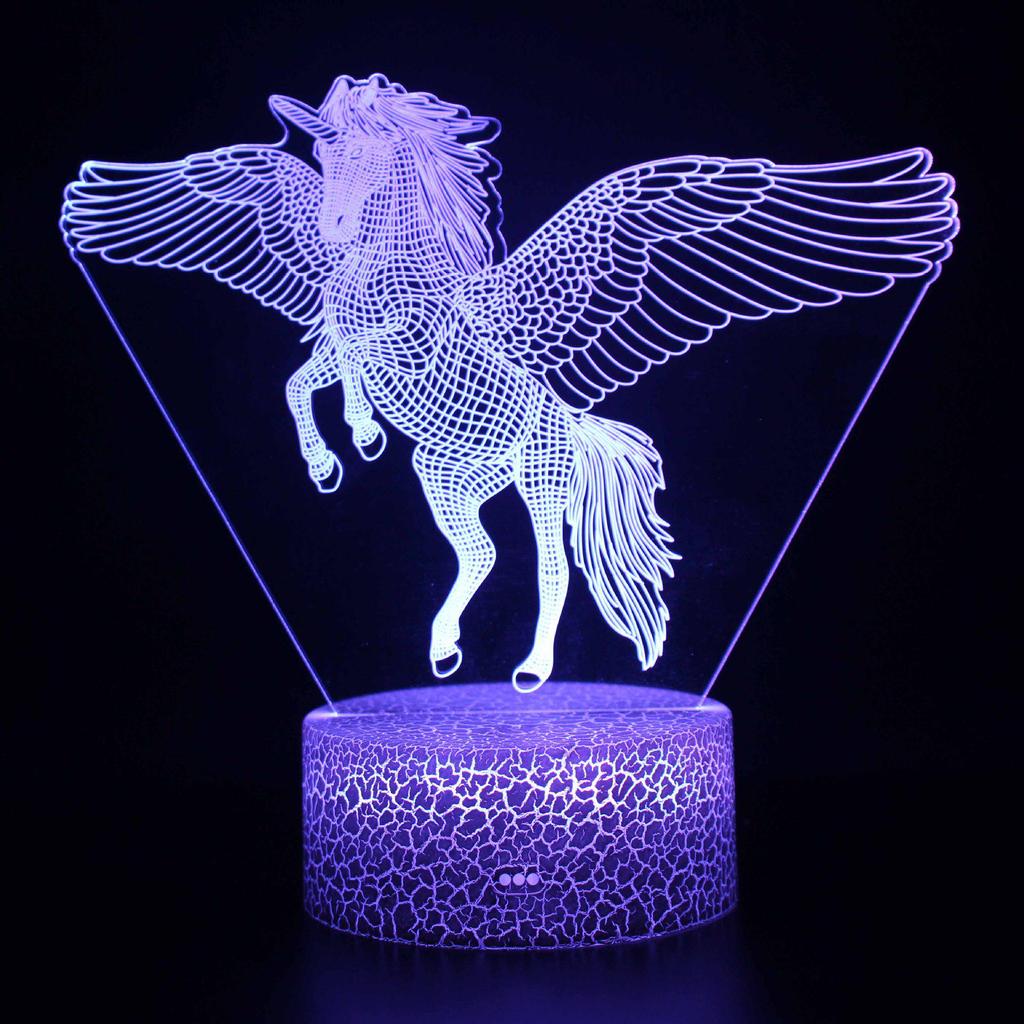 Acrylic Unicorn Night Light with Remote and Touch Control