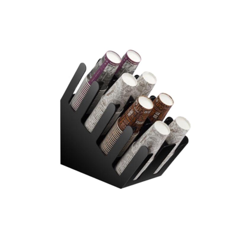 Black Slanted Disposable Cup & Straw Organizer Rack