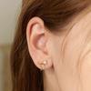 TATIANA (925 Silver) One-Side Heart Ribbon Earrings EC3086