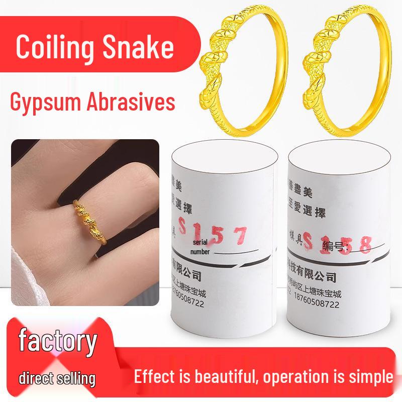 DIY Gold & Silver Jewelry Swirling Snake Ring Mold with Gold Beating Tools
