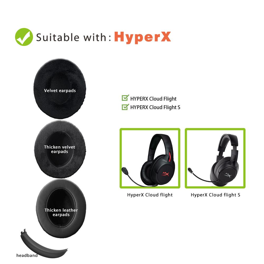NullMini Ersatz-Ohrpolster für HyperX Cloud Flight FlightS Kopfhörer Kopfbügel Ohrmuschel-Hülle Headset