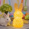 3D Printed Rabbit Lamp Hollow Bunny Night Light for Kid's Room Bedroom Nursery Easter Party Table Decoration