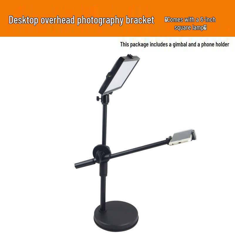 Multi-Functional Selfie Fill Light & Overhead Stand for Live Streaming and Photography