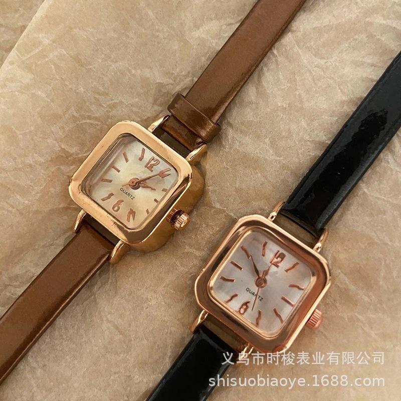 Modern Ins Korean Style Small Square Sugar Student Womens Watch With Chic Design Thin Strap