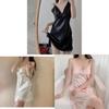 Silklike Satin Chemise For Women With Lace Trim And V Neck For Home Wear