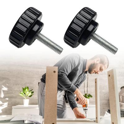 4Pcs 6mm Thumb Screw Knob Replacement Industrial Screws Ergonomic Knob Round Head Handle Hand Screw Knurled Grip