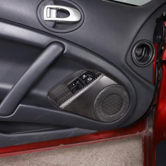 Carbon Fiber Window Lift Switch Button Trim Frame For Mitsubishi ECLIPSE 2006-11