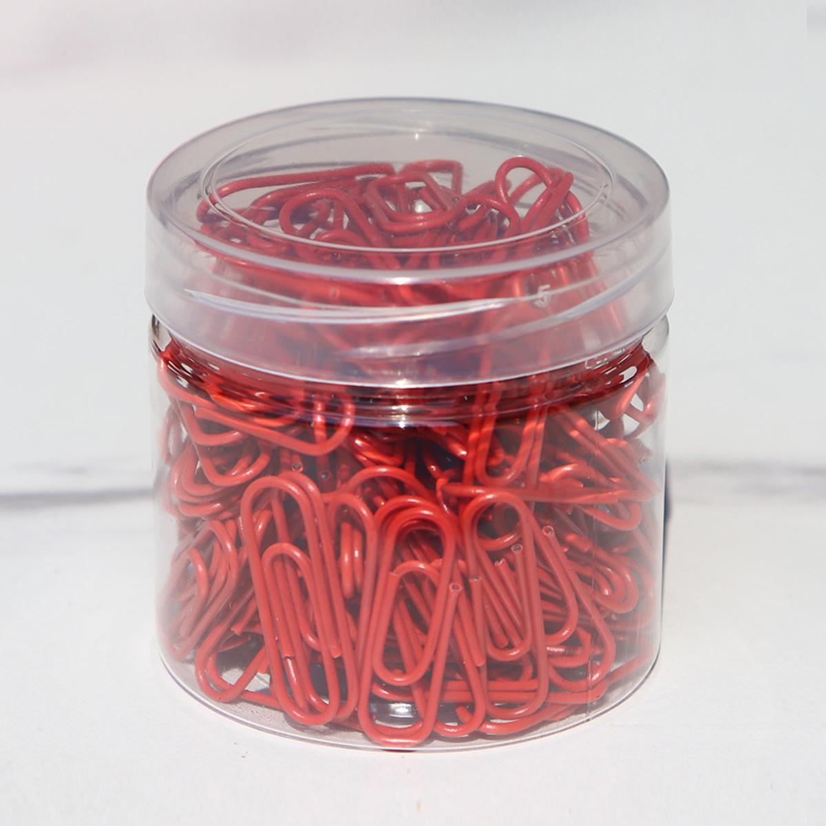 

200pcs Paper Clips Notebook Filing Bookmark Rustproof Paperclips Document Organizing For Office School Supplies красный
