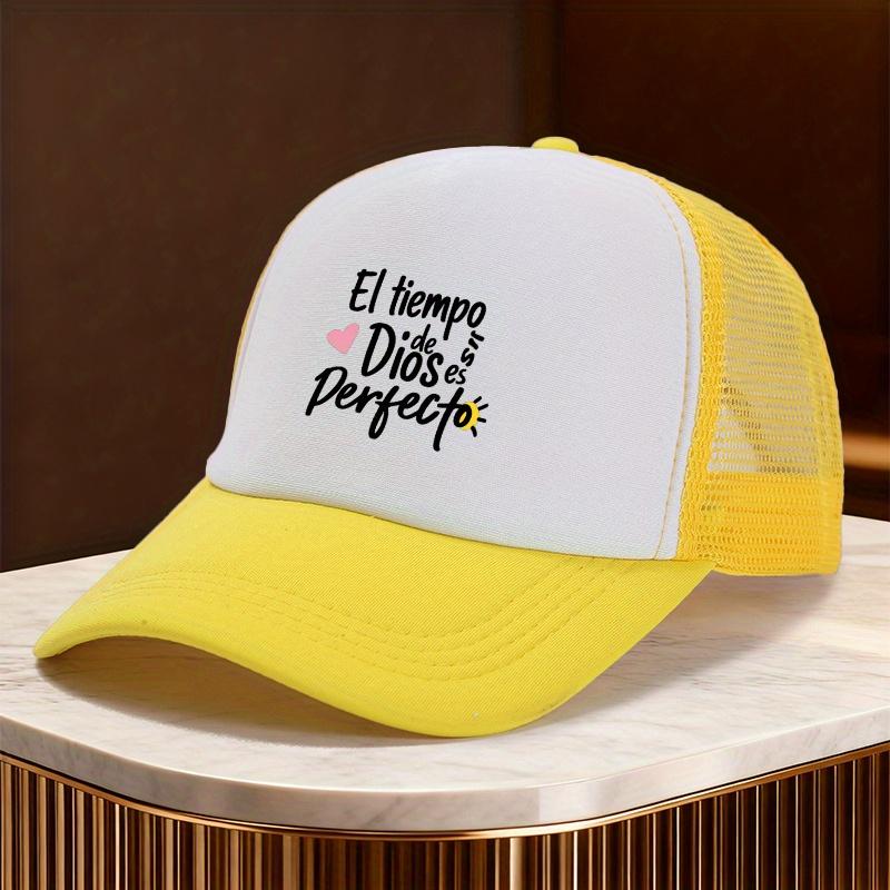 Gods Timing Is Perfect Spanish Phrase Trucker Hat Polyester Mesh Adjustable Casual Baseball Cap Gift
