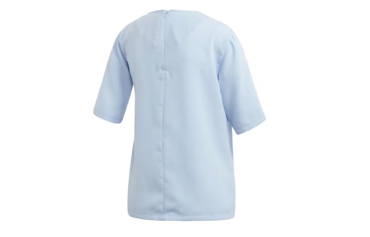 Adidas Originals 3 Stripes Set in Sleeve T Shirt Women's Light Blue DV0854