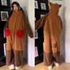 Sleepwear Raccoon Robes Sleepsuit Flannel Plush Hooded Nightgowns  Cosplay Costumes