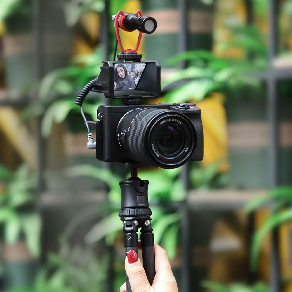 Vlog Selfie Flip Screen with Cold Shoe for Mirrorless Camera for Video Youtuber