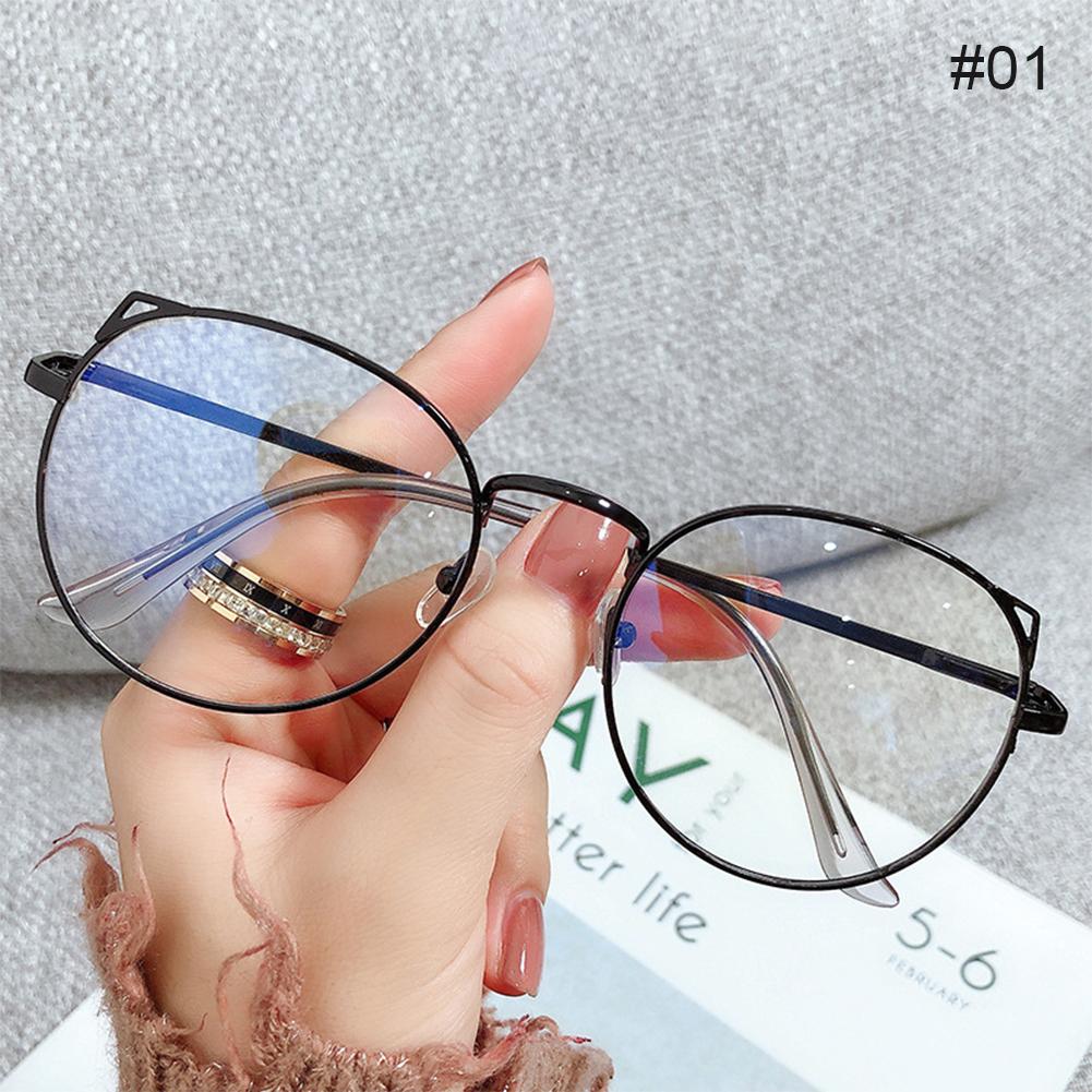 Cute Anti Blue Light Glasses Metal Glasses Frame Flat Glasses Fashion Comfortable Transparent Glasses For Women