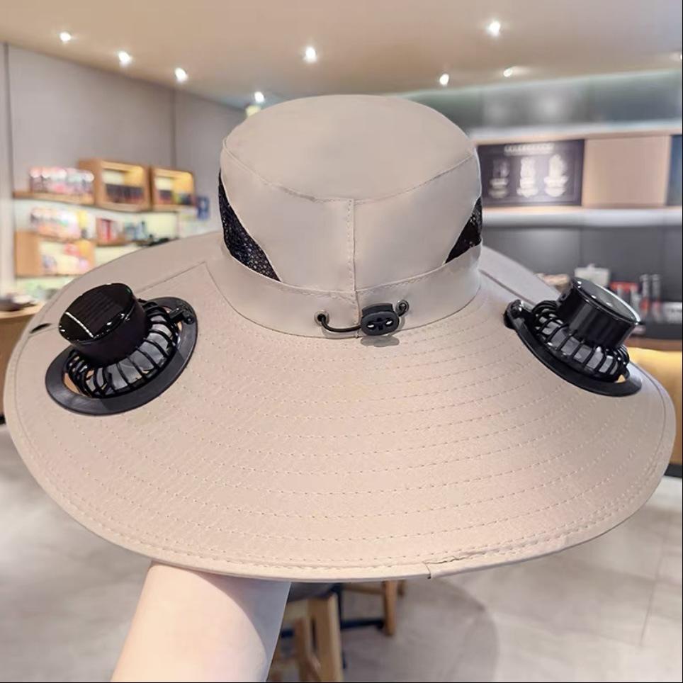 Solar Powered Sun Hat Cooling Fan UV Protection Outdoor Hiking Fishing Camping Summer Travel Bucket Hat Sun Protection Hat