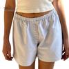 Women Summer Shorts Striped Print High Elastic Waist Retro Loose Above Knee Length Casual Sport Homewear Short Pants