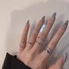 Fashionable 7-Piece Ring Set For Women Instagram-Inspired Minimalist Ring Collection Hip-Hop Vintage Plain Band Rings