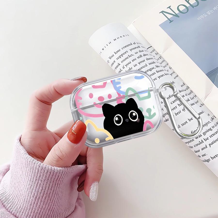 Cartoon Cute Cat Clear Earphone Cases Cover Case For Airpods Pro2 Pro3 4 Pro 2 1 3