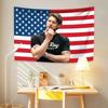 Jensen Ackles American Flag Inspired Tapestry  Soft Polyester Wall Decor for Bedroom Dorm Supernatural Fans Flat Print