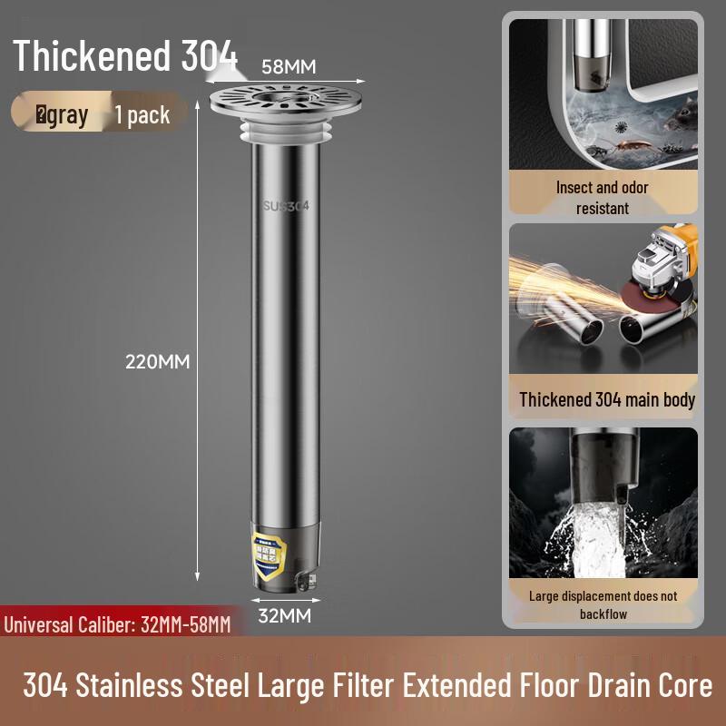 Xuan Yong Extended Floor Drain Core with Stainless Steel Filter