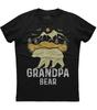 Opa Bär Vintage Familien Camping Herren Kurzarm Neues Baumwoll Schwarz T-Shirt