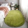 Home Decoration Children's Bedside Rug Fluffy Oval Plush Carpet Super Soft Living Room Sofa Area Bedroom Anti Slip Plush Floor Mat Machine Washable