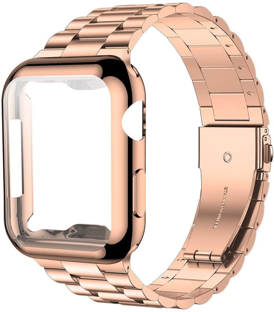 Case+Strap iWatch Band Ultra2 49mm Stainless Steel Metal Strap For Apple Watch 9 41 45MM 44mm 40mm SE Series 8 7 6 5 4 Cover