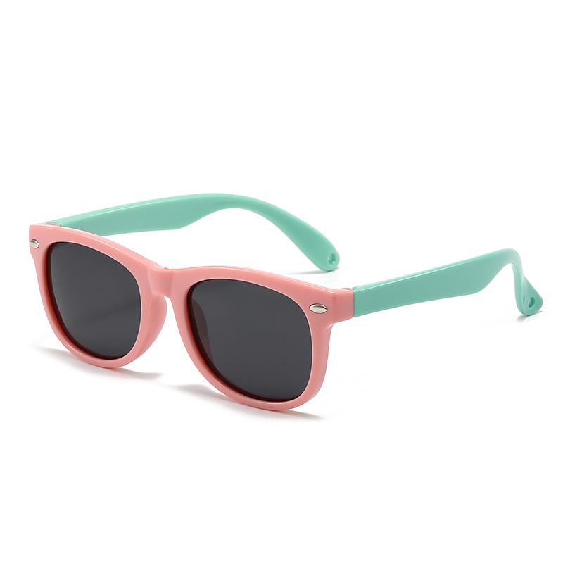 Children's Polarized Silicone Sunglasses - Square Frame UV Protection for Boys & Girls