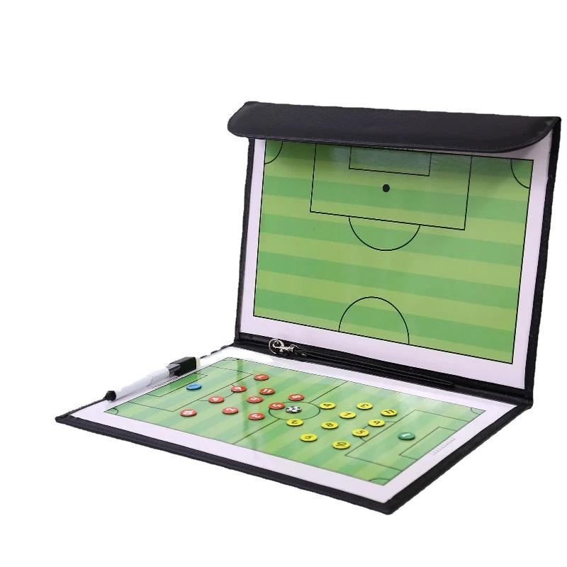 Color Football/Basketball/Soccer Tactics Board - Leather Team Sports Coach Teaching Board Equipped with Magnetic Tape & Pen