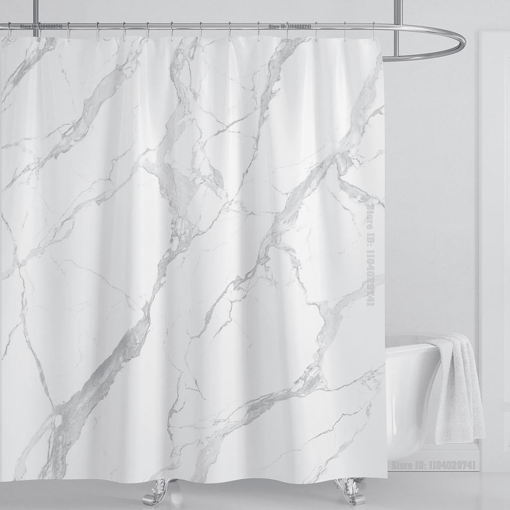 Marble Waterproof Shower Curtain Waterproof Shower Curtain for Bathroom Decor Printed Washable Shower Curtain with Hooks