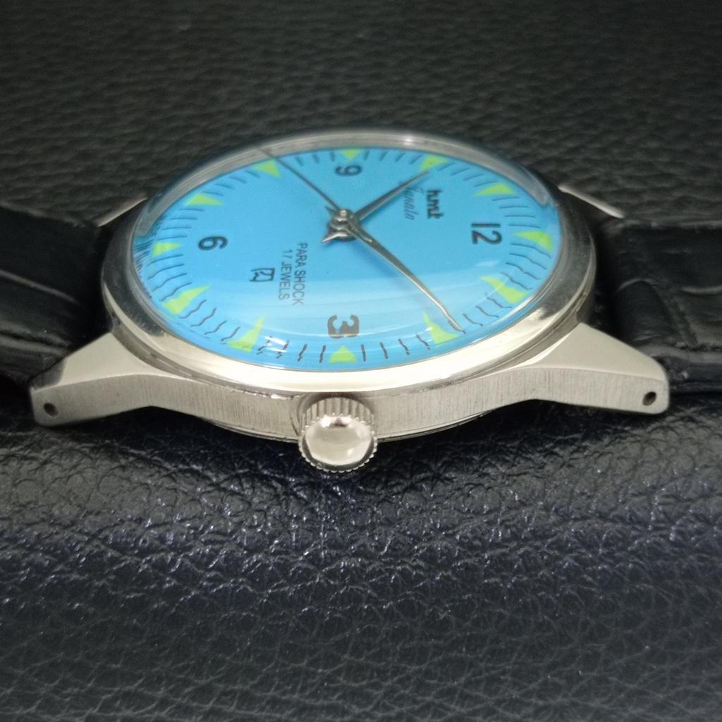 CEAS VINTAGE HMT JANATA INDIAN MENS CU MECANISM MANUAL, CADRAN CULOARE ALBASTRU CER a700047-5 R201-a700047