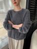 Women's Plush Cashmere Sweater: Slimming, Fluffy, Thick, Warm, Velvety Knitwear for Autumn/Winter 2025 in White.