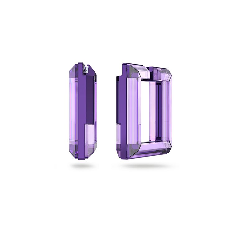 Swarovski Lucent Large Square Minimalist Aluminum Earrings Women earrings 5613550 Shopping Bag,Purple,F