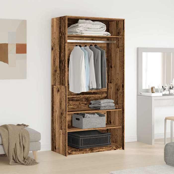 VidaXL Wardrobe Old Wood 100x50x200 Cm Engineered Wood 3318624