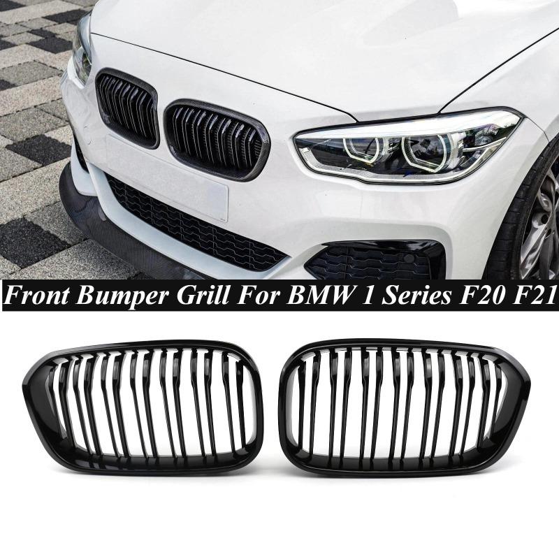 Front Bumper Racing Radiator Mesh Grill For BMW 1 Series F20 F21 Facelift 2015- Gloss Matte Black