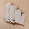 1 Pair Insulated Oven Mitts Protective White Non-slip Oven Baking Mittens Household Supplies