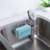 2-in-1 Sink Caddy with Adhesive Sponge Holder and Brush Holder, Made of SUS304 Stainless Steel, Rust-Resistant and Waterproof