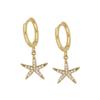 CRMYA Vintage Piercing Ear CZ Zircon Cross Earring Gold Silver Filled Drop Earrings For Women Hoop Earings Jewelry Wholesale