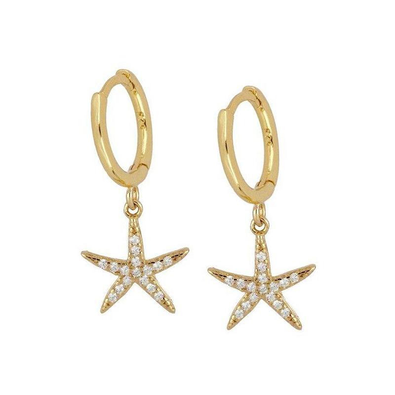 CRMYA Vintage Piercing Ear CZ Zircon Cross Earring Gold Silver Filled Drop Earrings For Women Hoop Earings Jewelry Wholesale