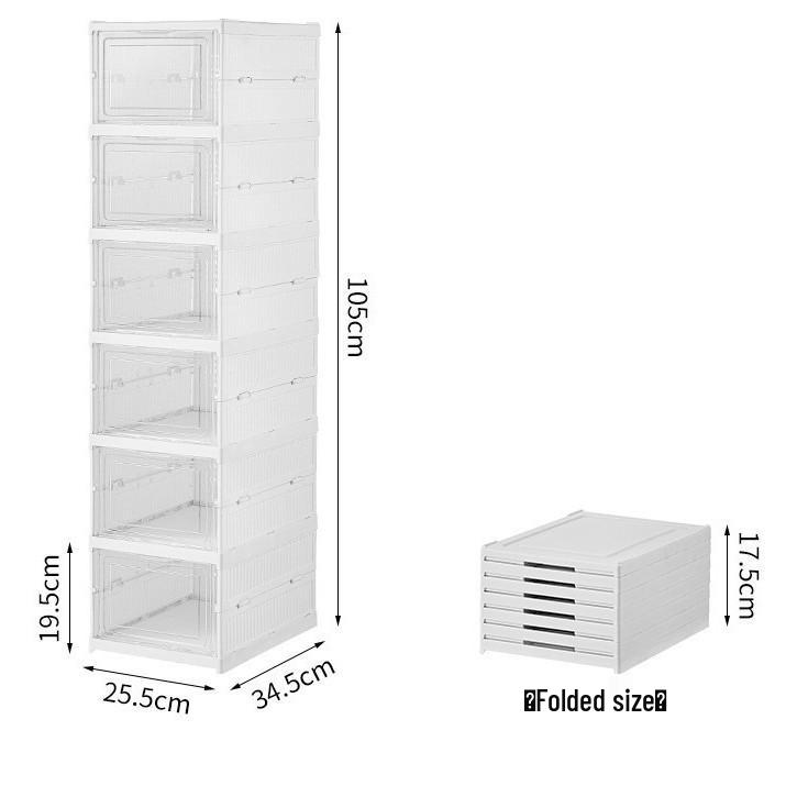 Foldable Transparent Dustproof Multi-Layer Shoe Rack with Side Opening