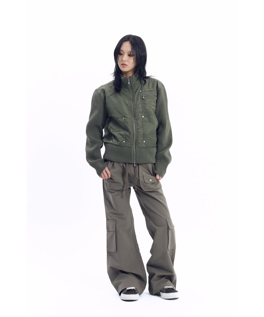 Aakam Knitted Nylon Jacket (Khaki)