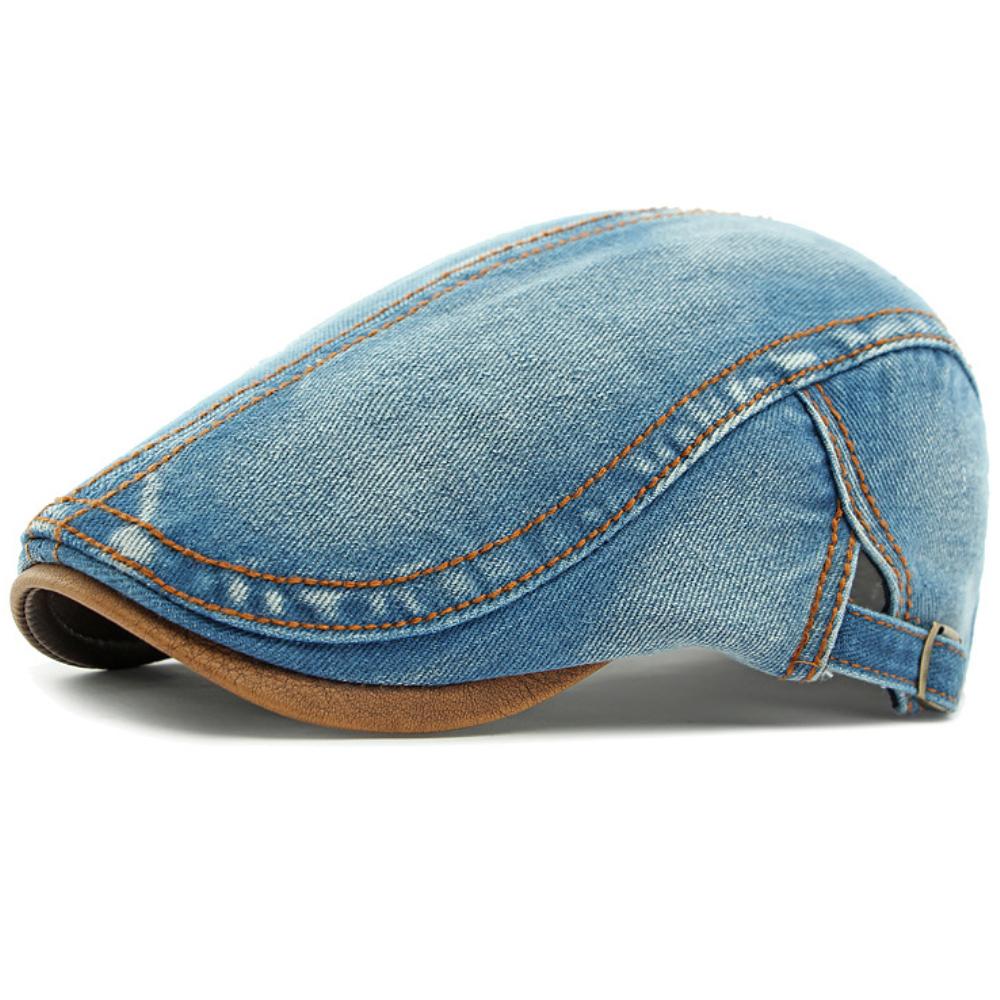 HT4735 Berets for Men Women Vintage Artist Painter Octagonal Beret Hat 6 Panels Denim Ivy Flat Cap Male Female Spring Beret Cap