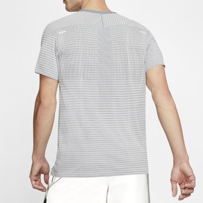 Nike Techknit Ultra Casual Sports Round Neck Short Sleeve T-Shirt Men Tops Light-Grey CJ5345-084