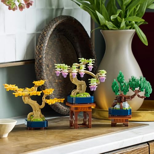 LEGO Botanical Mini Bonsai Toy, Birthday Gift, Building Blocks, Houseplant, Faux Greenery, Art, Painting, 10373
