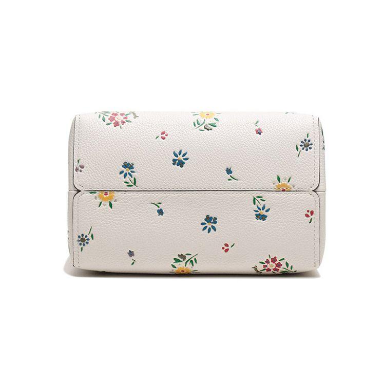 Coach Charlie 21 Wildflower Print Pebble Leather Bucket Bag Women bags Chalk-White 1041-V5CHK