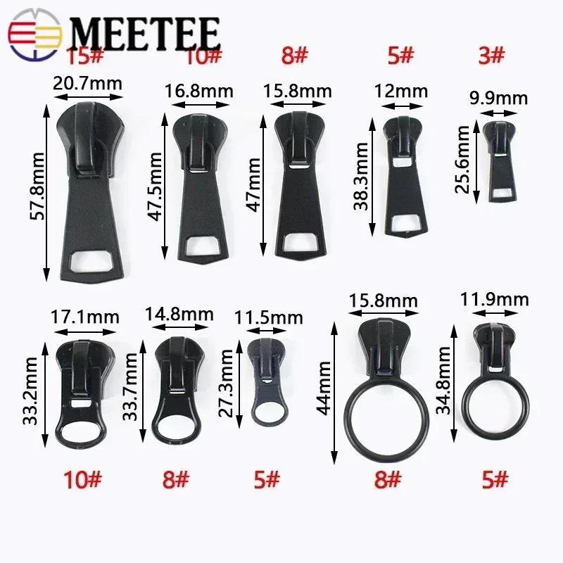 5/10Pcs 3# 5# 8# 10# 15# Zipper Sliders for Resin Zips Tape Replaceable Zippers Head Puller Jacket Coats Zip Repair Sewing Craft