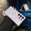 Suitable for Samsung S25edge Mobile Phone Case Flash Powder Magnetic Case S24ultra Transparent Laser S25u Anti Fall