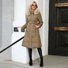 LJX Y2K Winter Loose Women's Autumn Winter Jacket Jacket Parka Thickened Cotton Lining Medium Long Fashion Hooded Fur Collar Adjustable Plush Winter