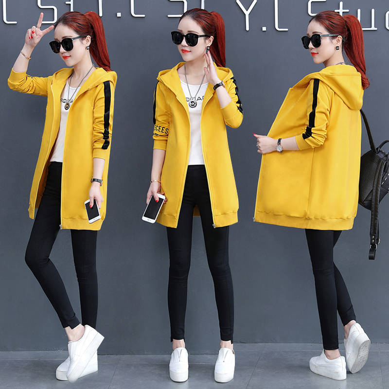 Frühling Herbst Casual Jacken Damen Mit Kapuze Mittellange Mäntel Trendy Bequeme Windjacke Boutique Casual Slim Top Mäntel
