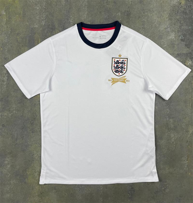 

2013 England retro jersey No. 18 Lampard No. 10 Rooney No. 4 Gerrard football jersey S белый