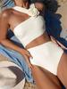 Oneshoulder Solid 2025 3d Flower Swimwear Women Sexy Push Up Hollow One Piece Swimsuit Monokini Summer Beach Lady Bathing Suit